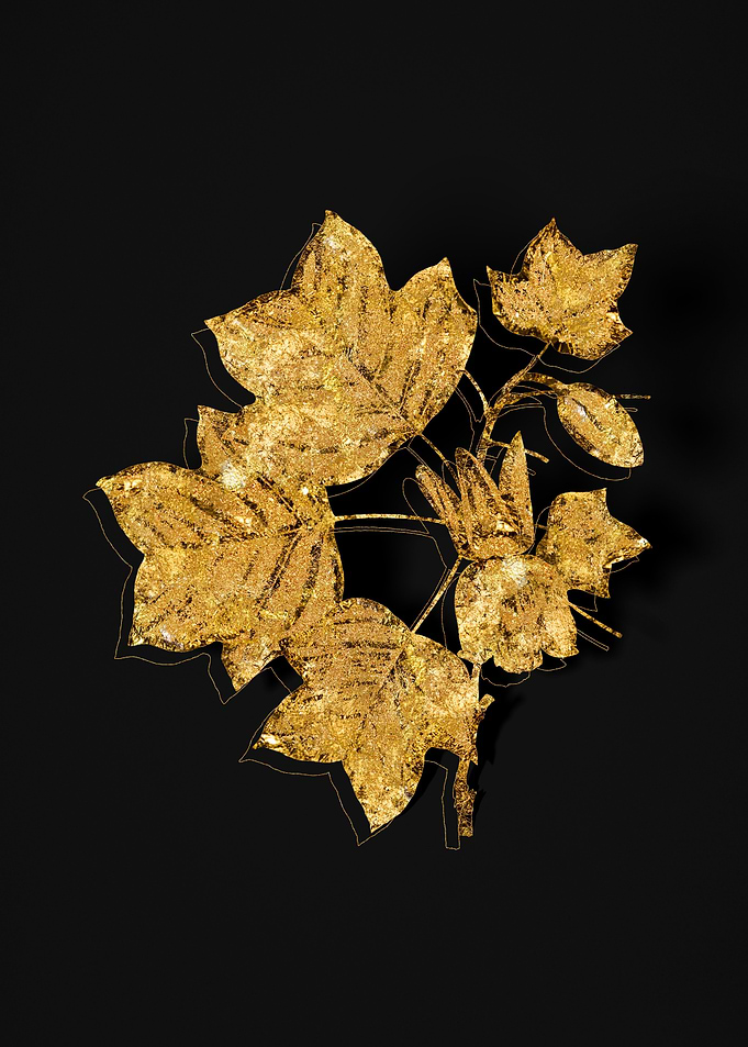 Gold Floral on Black