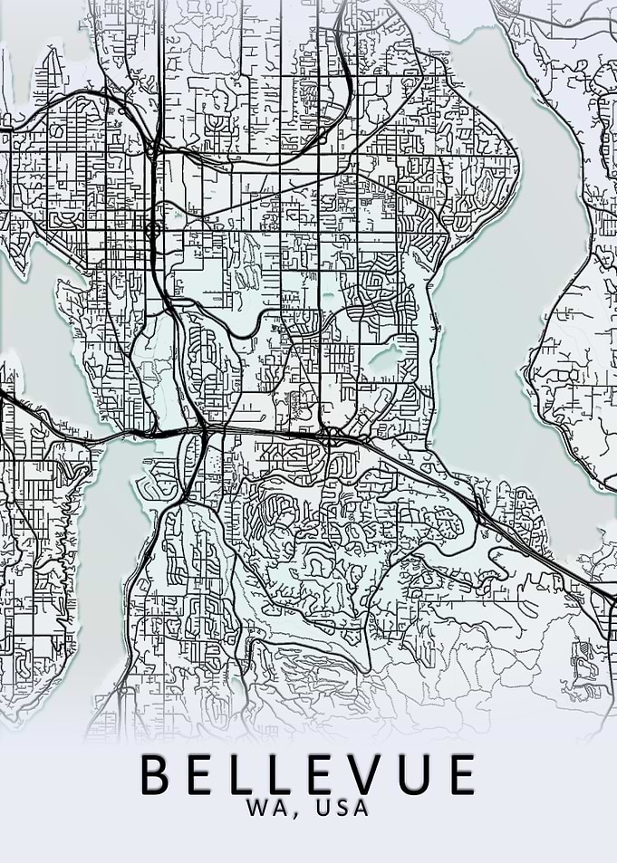 Bellevue WA USA City Map