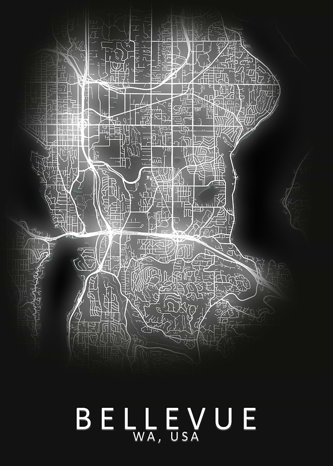 Bellevue WA USA City Map