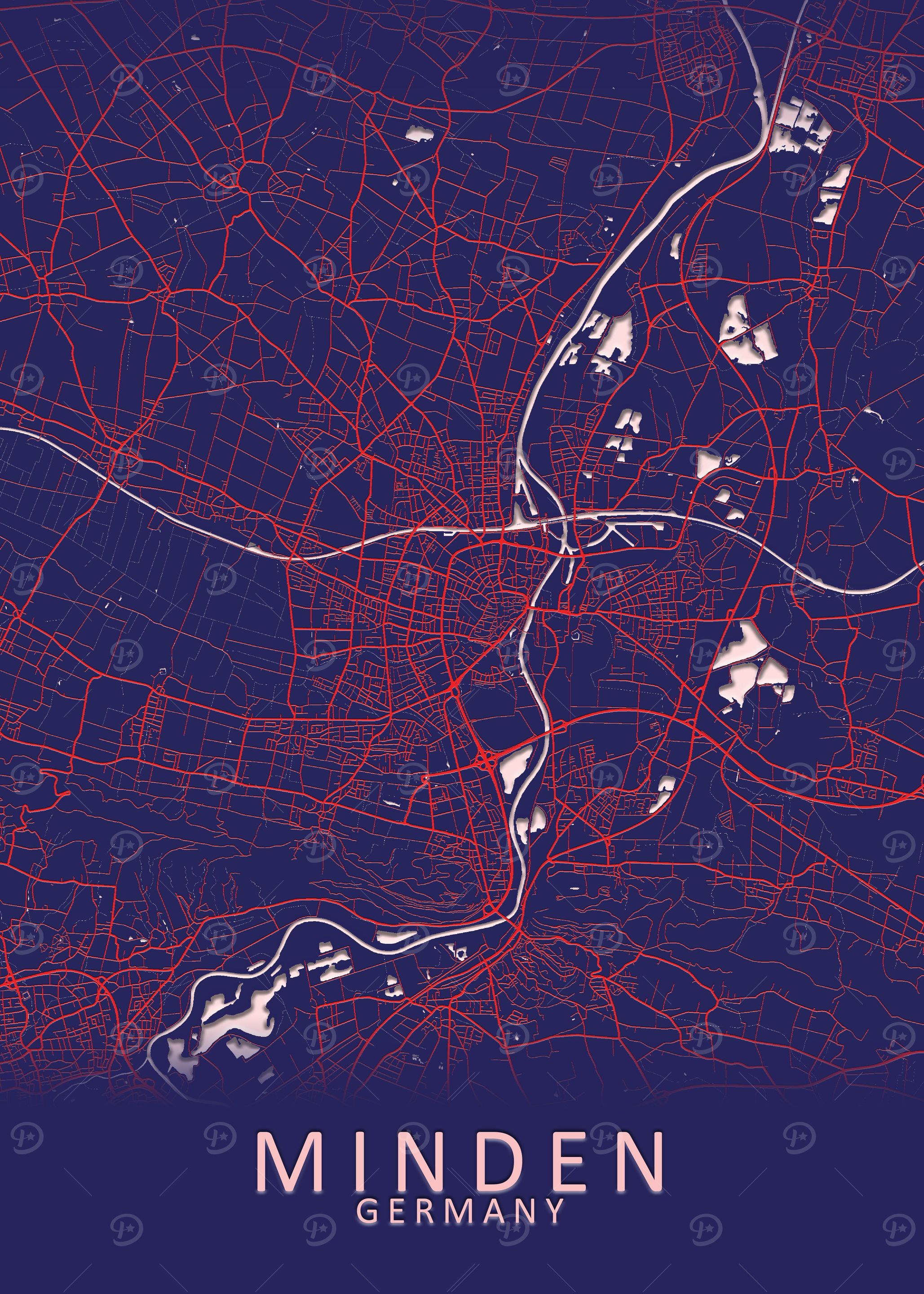 Minden Germany City Map