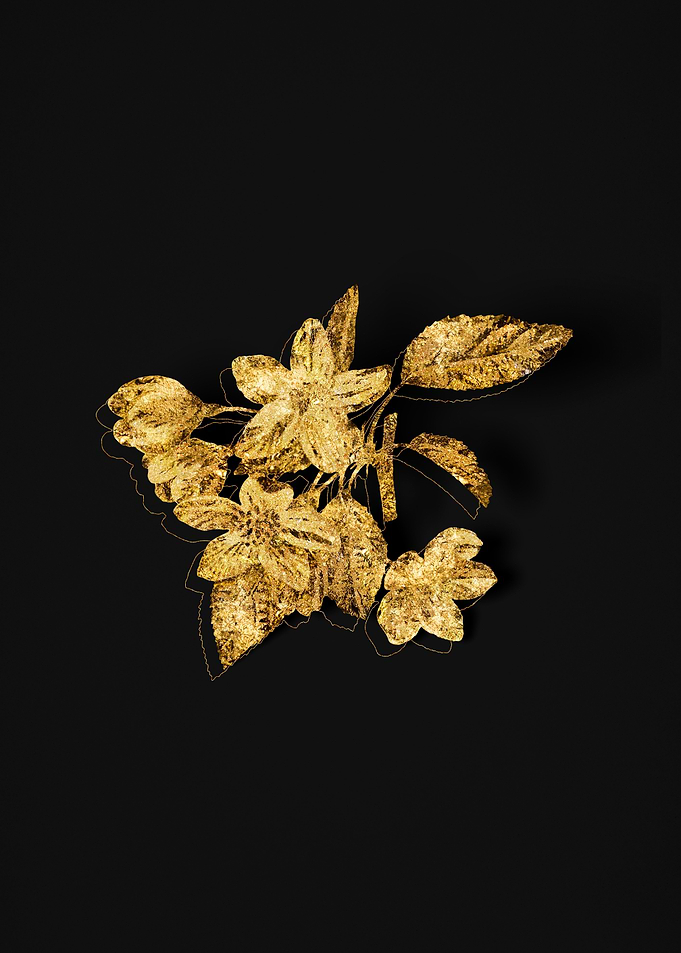 Gold Botanical on Black