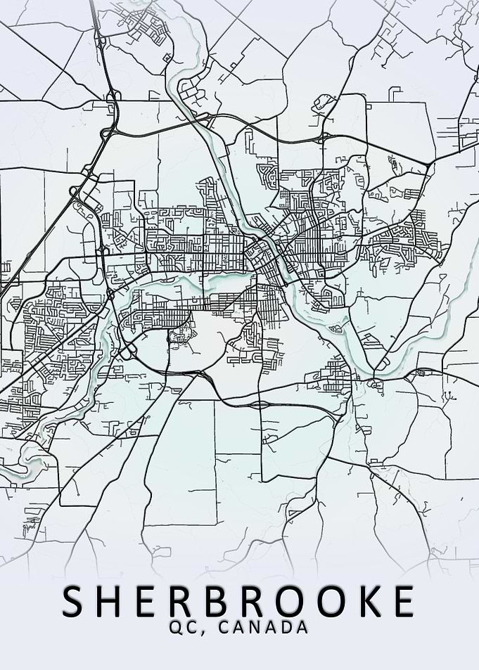 Sherbrooke Canada City Map