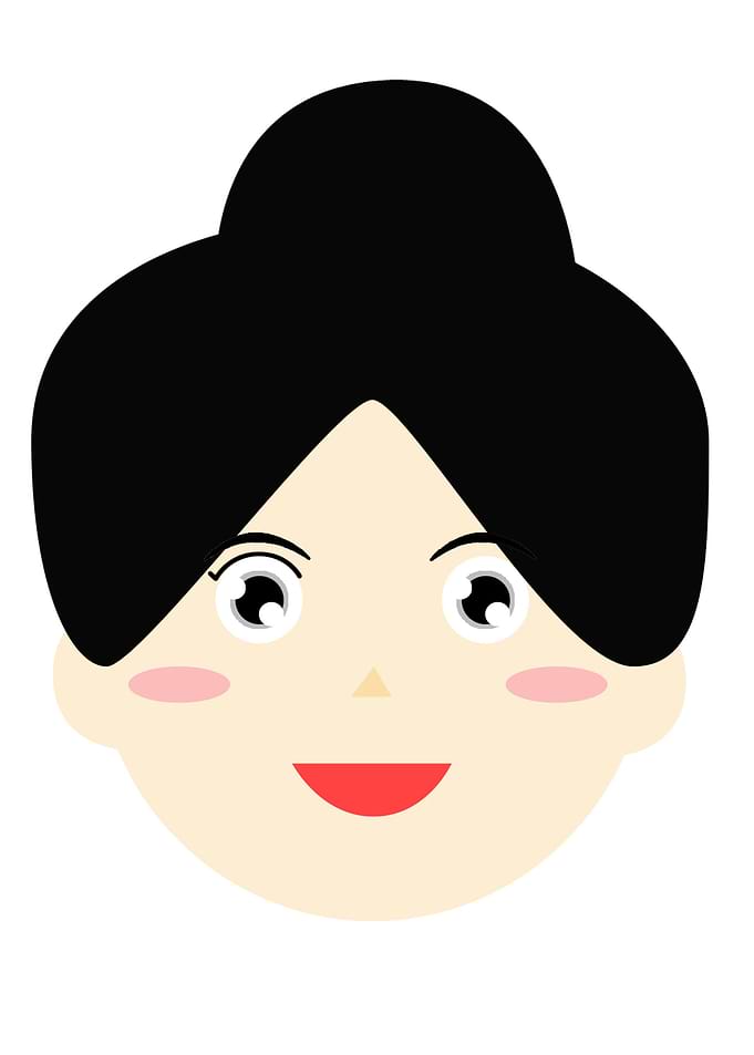 Cartoon face female cute