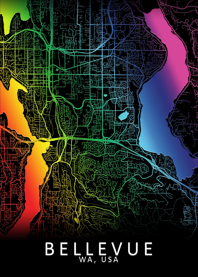 Bellevue WA USA City Map