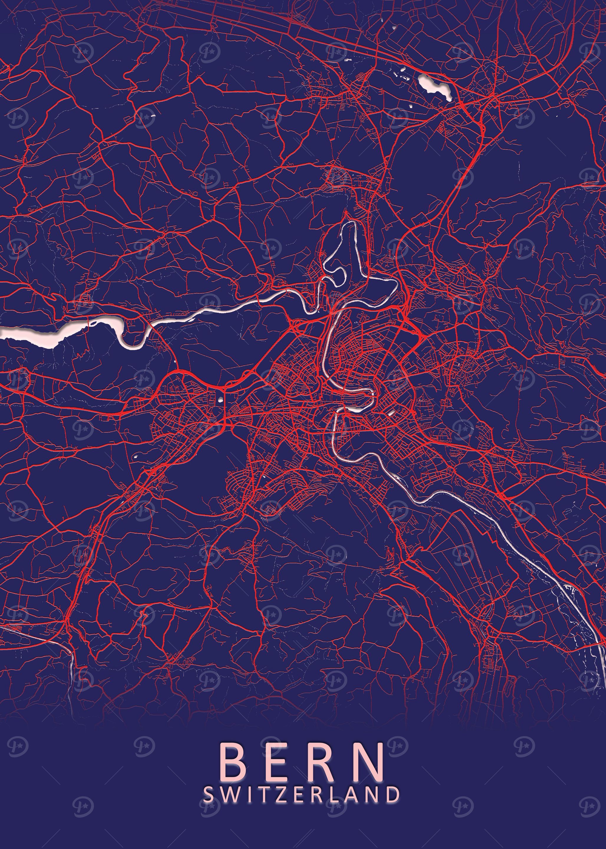 Bern Switzerland City Map