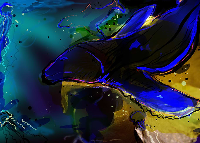 Whale in sea