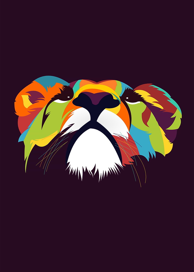 Lion Head With Full Color