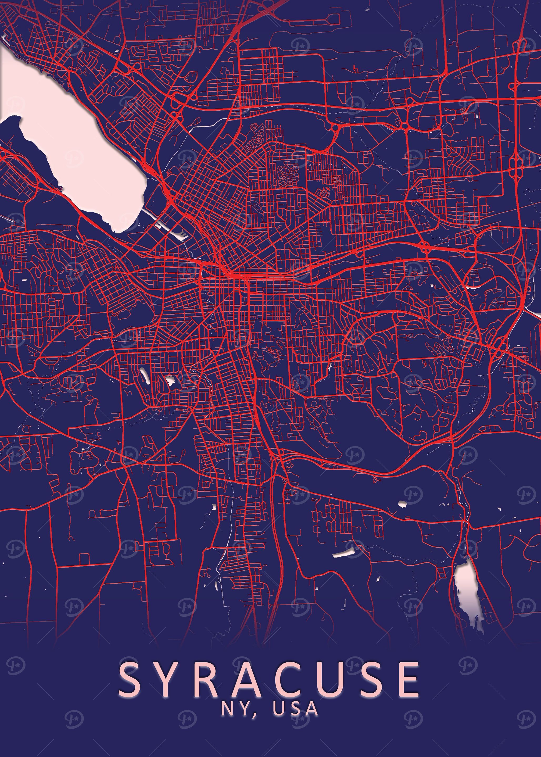 Syracuse NY USA City Map