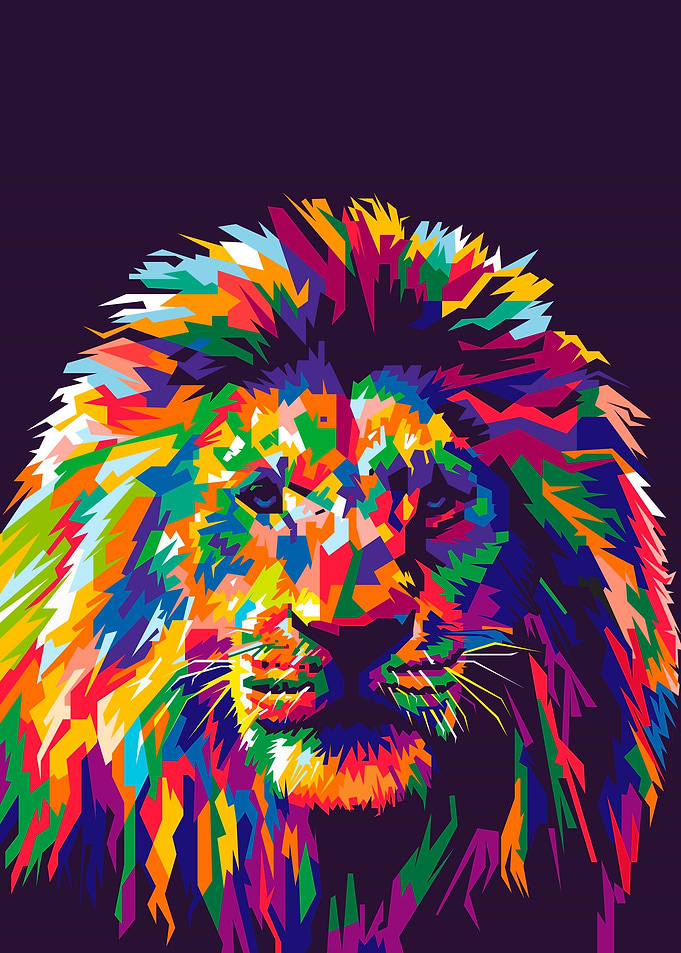 Lion colorful