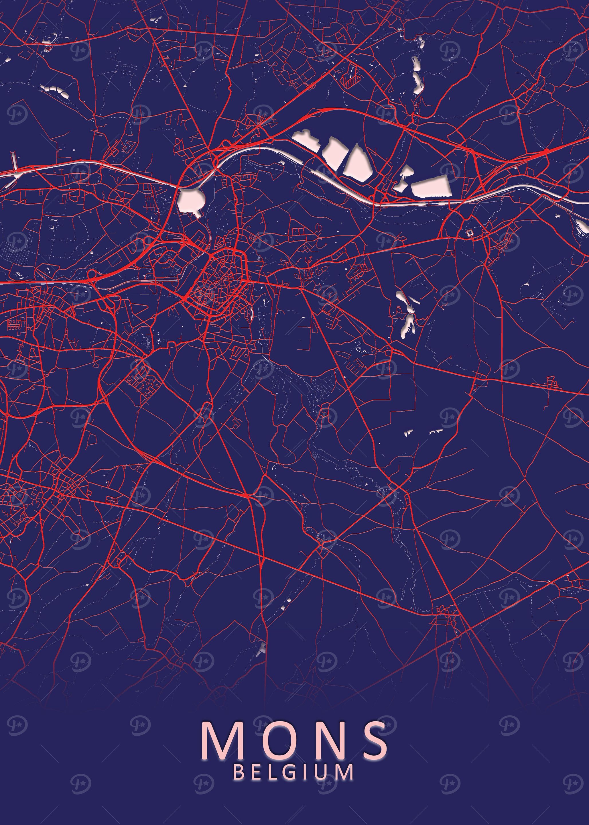 Mons Belgium City Map