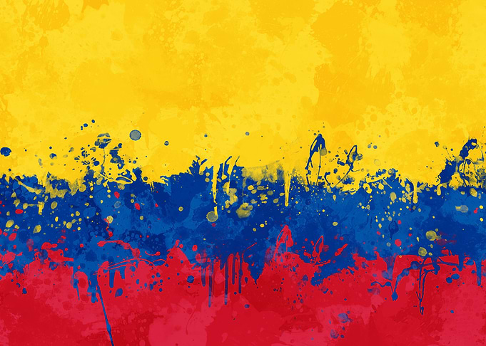Colombia Flag Grunge