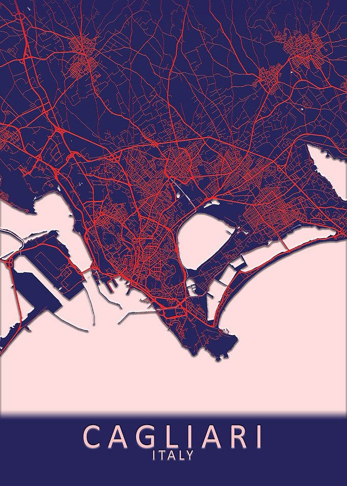 Cagliari Italy City Map