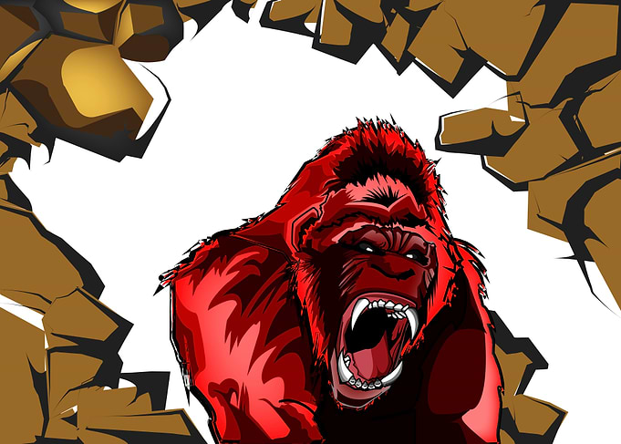 Red Gorilla Illustration