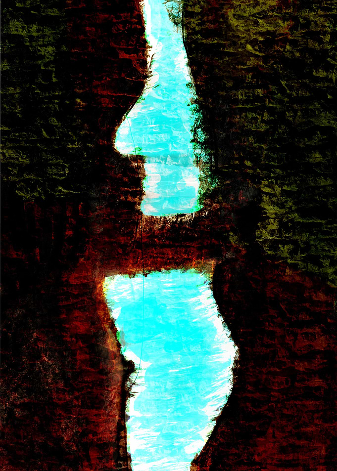 Abstract landscape bridge