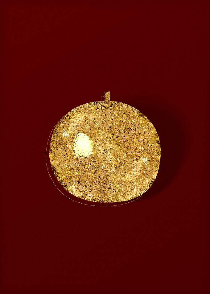 Gold Botanical on Red