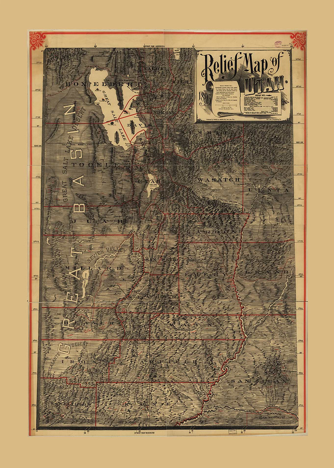 Utah Relief Map 1895