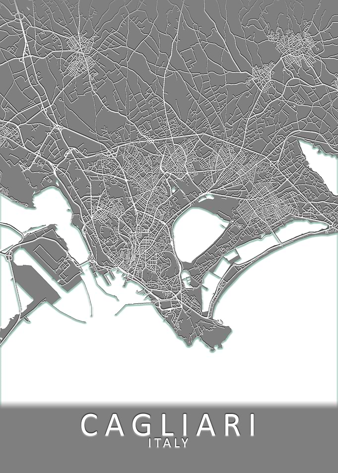 Cagliari Italy City Map