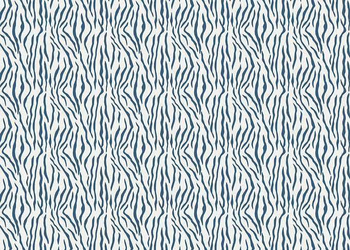Blue Tiger Stripes White