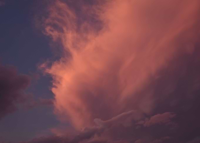 Sunset coloured clouds