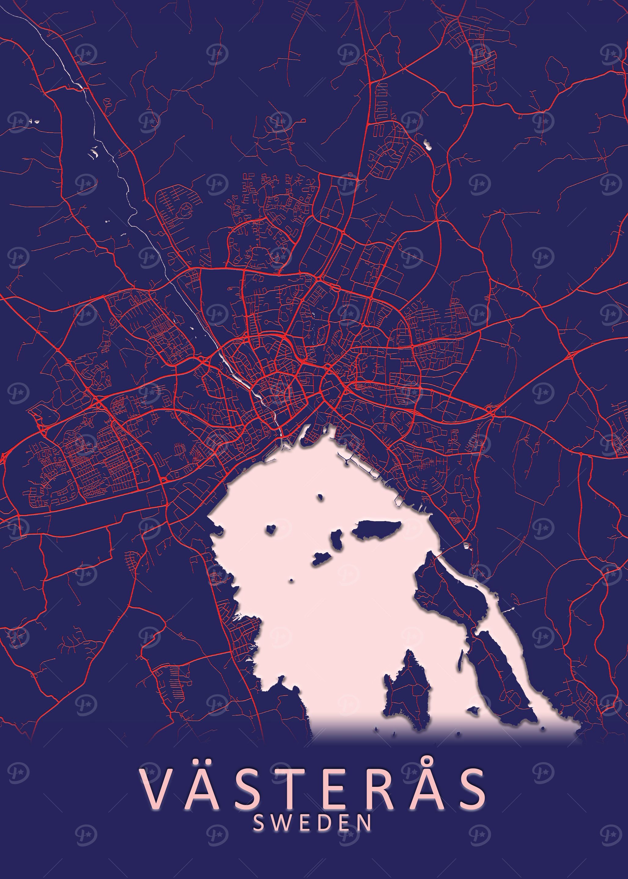 Vasteras Sweden City Map