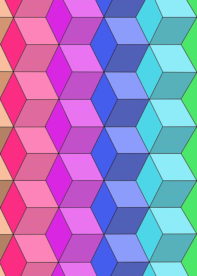 Cubos 3D arcoiris