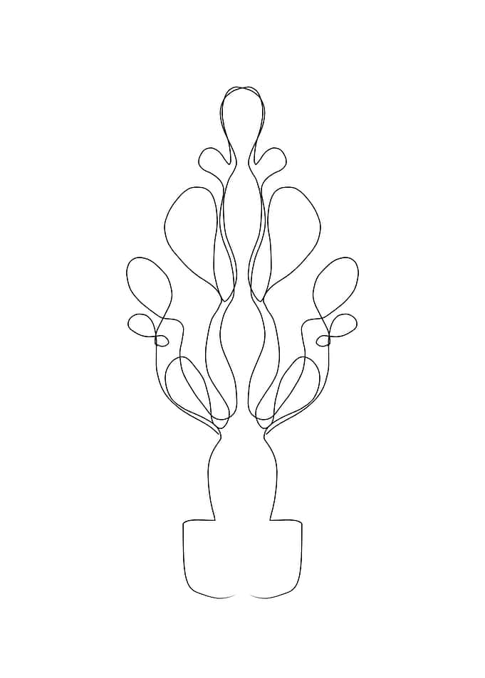 Baby in womb line art