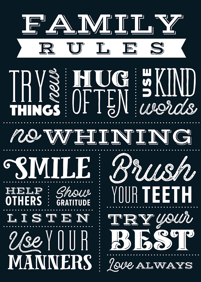 Family Rules Black