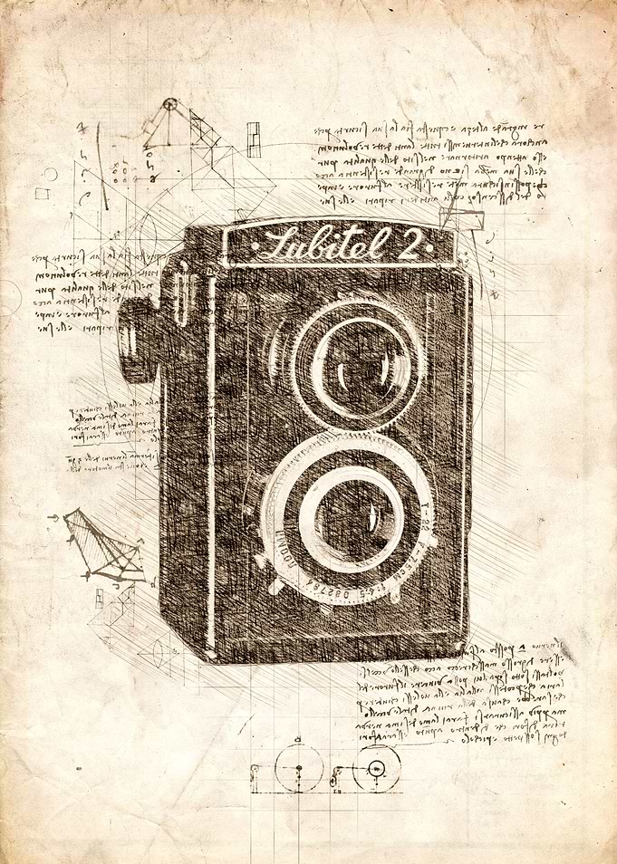 Vintage camera sketch