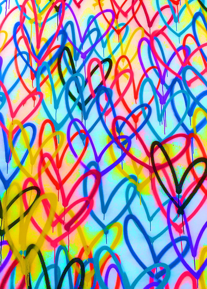 Colourful hearts