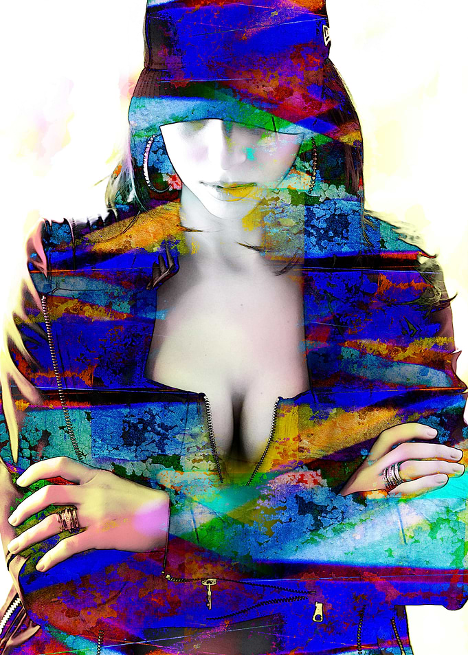 Woman with cleavage