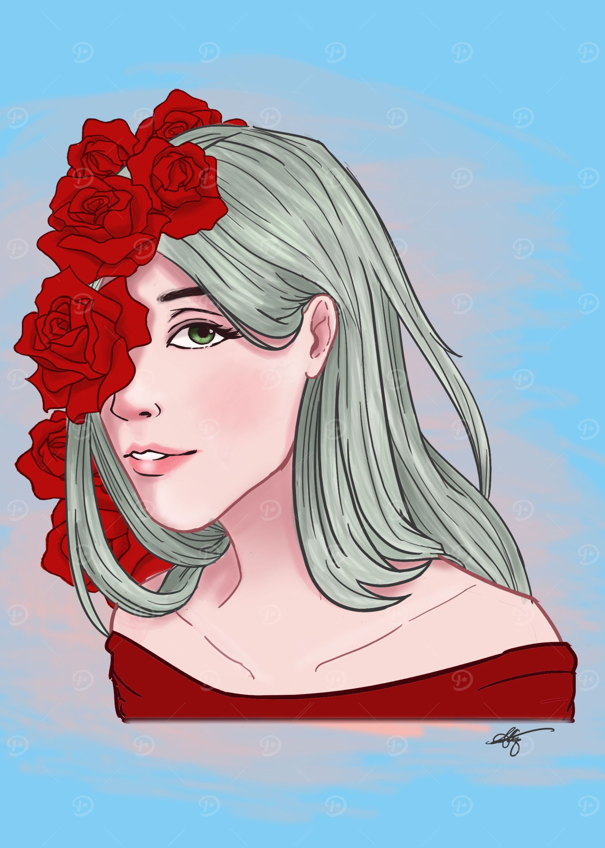 Winters Kiss and Roses