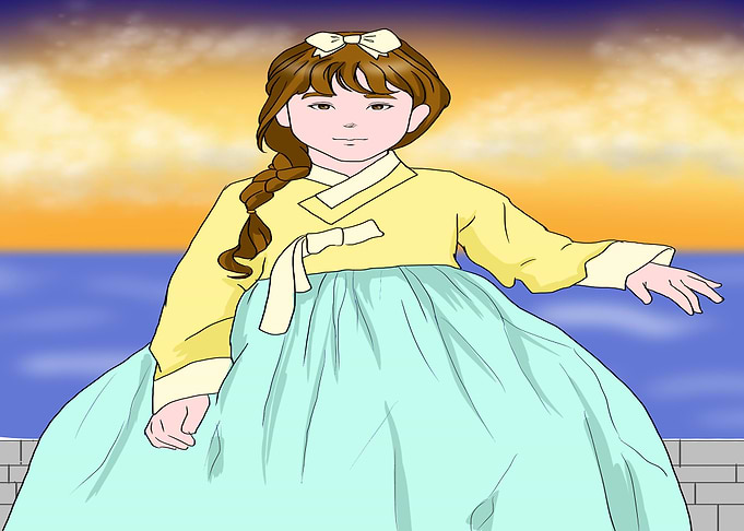 Cute kid in hanbok