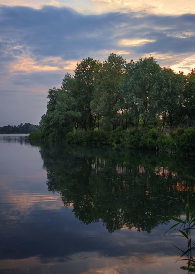 On the lake before sunset