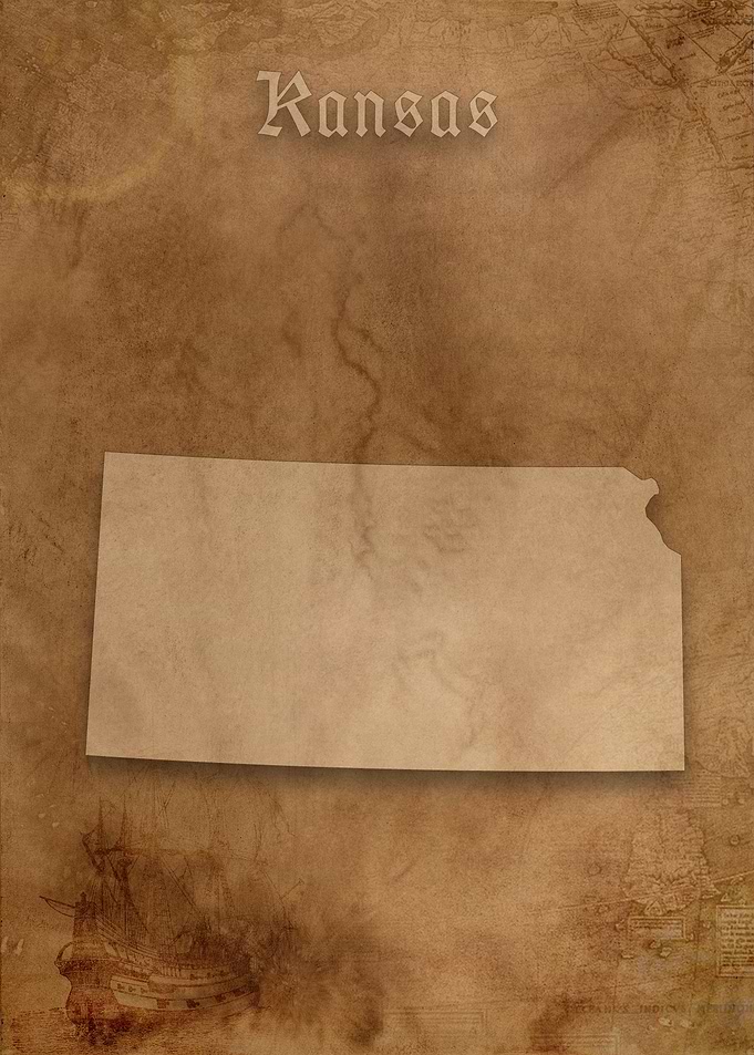 Kansas Vintage Map