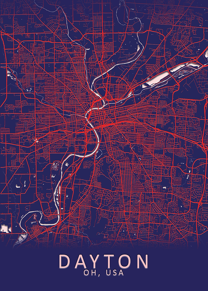 Dayton OH USA City Map