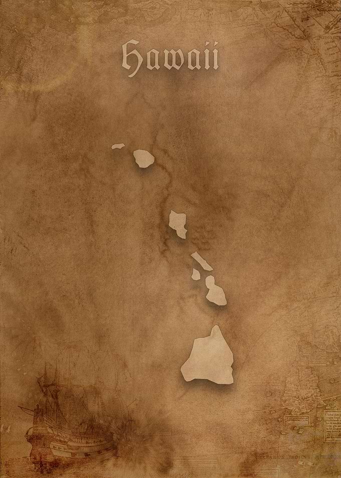 Hawaii Vintage Map
