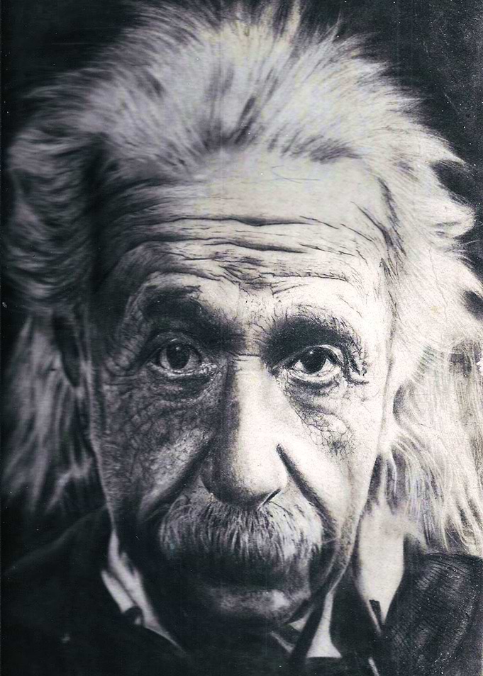 einstien charcoal portrait
