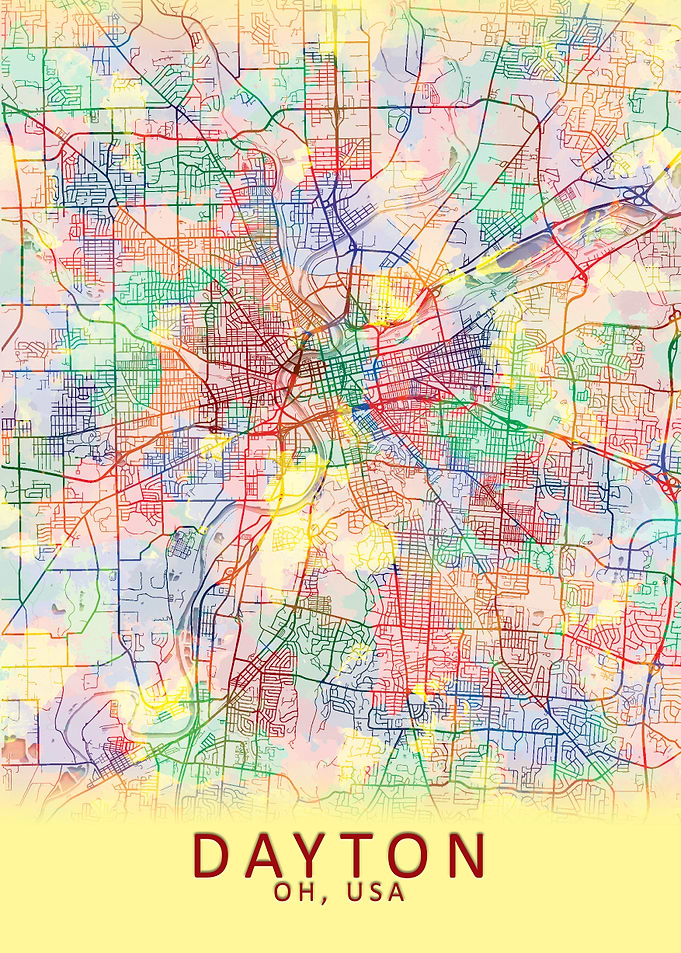 Dayton OH USA City Map