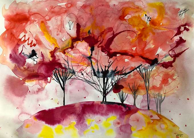 blooming trees