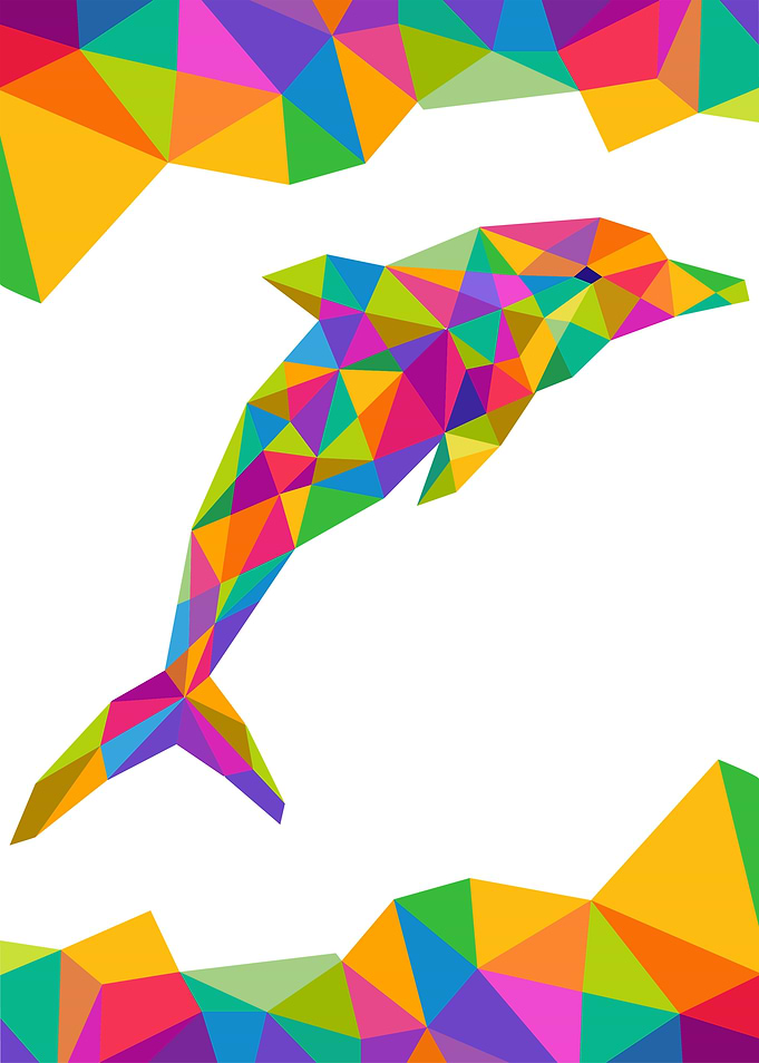 Dolphin Geometric Colorful