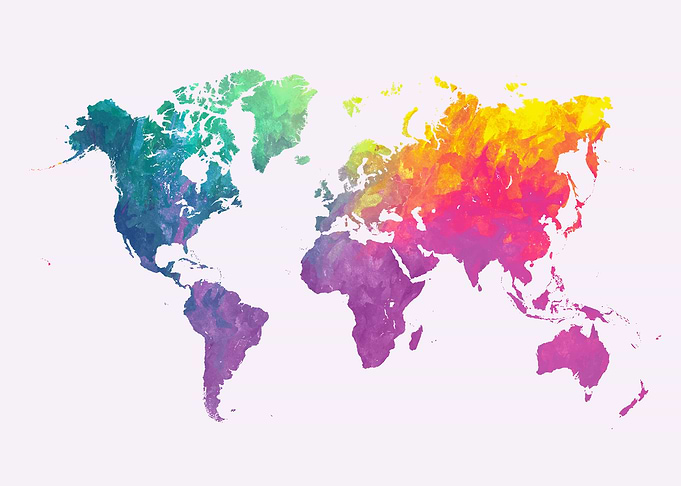 world map colors
