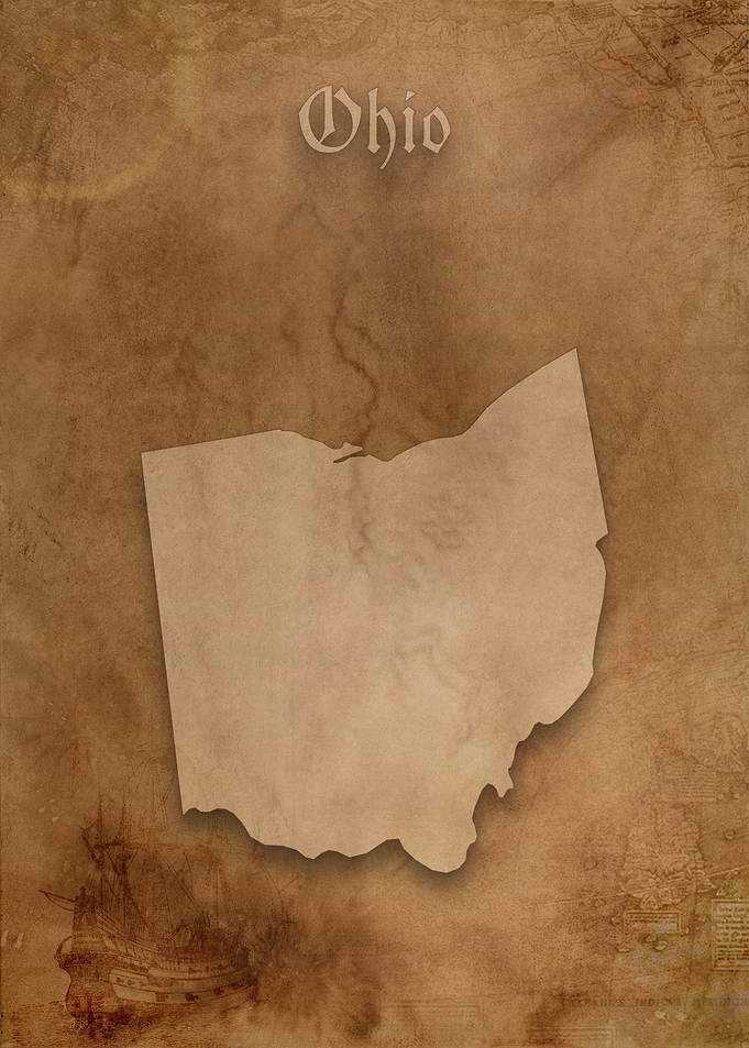 Ohio Vintage Map