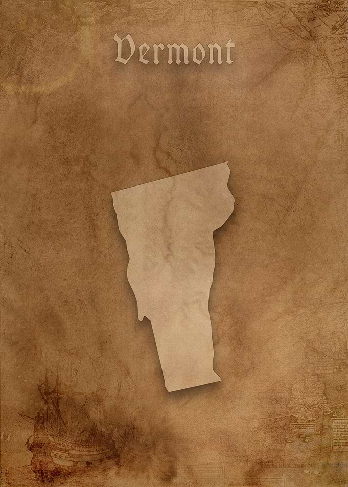 Vermont Vintage Map