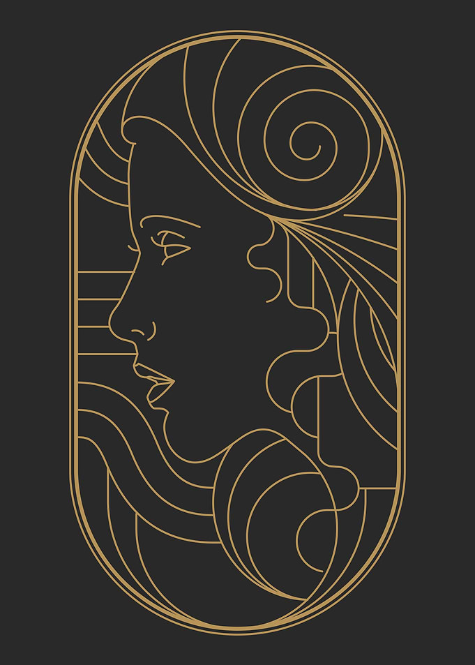 Art Deco Beautiful Woman