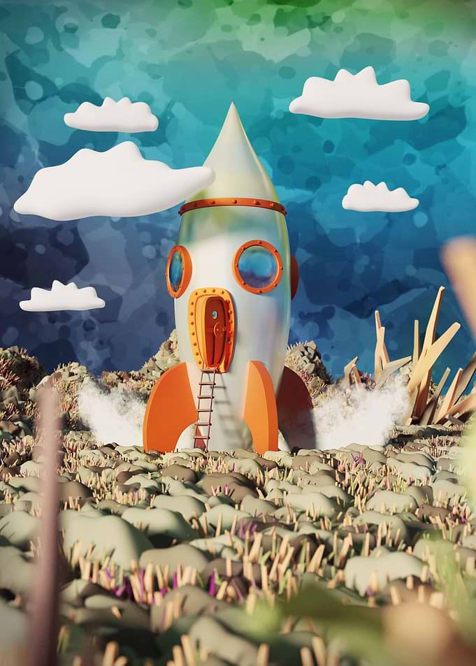Rocket on strange planet
