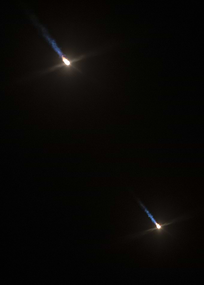 Side Boosters At Night