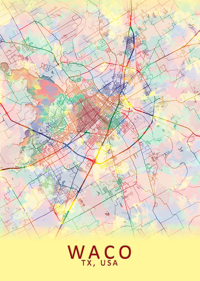 Waco TX USA City Map