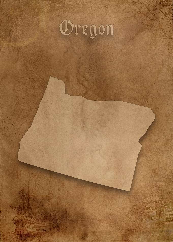 Oregon Vintage Map