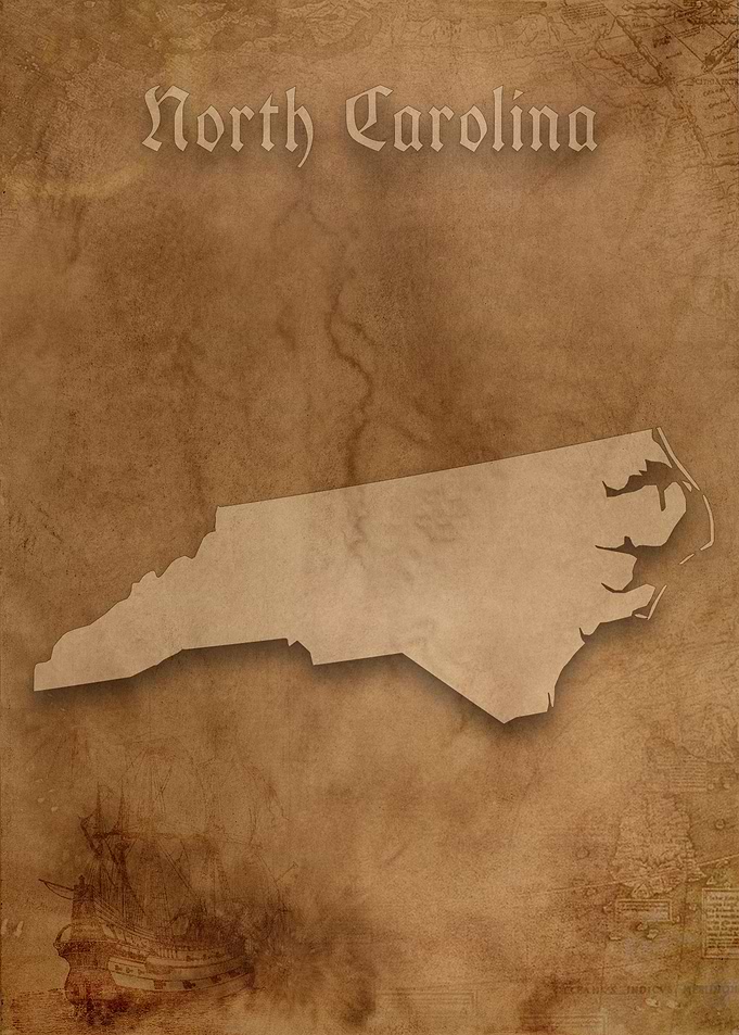 North Carolina Vintage Map