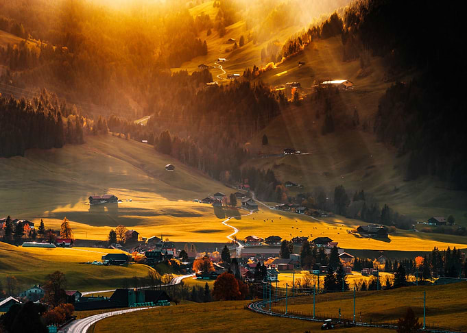 Sun beams lighting